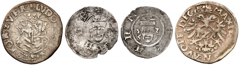 LÖWENSTEIN. Johann I., 1373-1407. 
Lot von 3 Stück: Pfennig o. J., auf Würzburg...