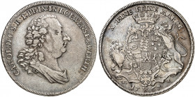 LÖWENSTEIN - WERTHEIM - ROCHEFORT. Karl Thomas, 1735-1789. 
Konventionstaler 1767, Wertheim. Dav. 2405, Wibel 240 ss