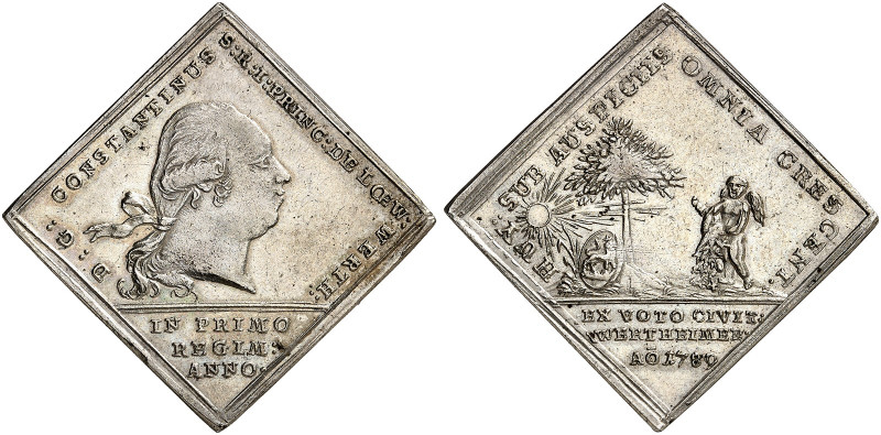 LÖWENSTEIN - WERTHEIM - ROCHEFORT. Dominik Konstantin, 1789-1806. 
Silberklippe...
