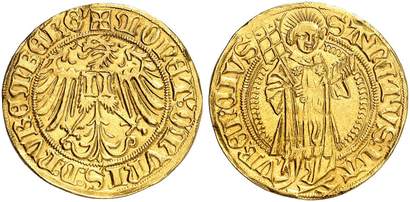 NÜRNBERG. - Stadt. 
Goldgulden o. J. (1469-1471). Friedb. 1801, Kellner 4, Slg....