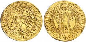 NÜRNBERG. - Stadt. 
Goldgulden o. J. (1469-1471). Friedb. 1801, Kellner 4, Slg. Erl. 66 Gold f. vz