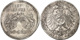 NÜRNBERG. - Stadt. 
Guldentaler zu 60 Kreuzer 1576, mit Titel Rudolph II. Dav. 84, Kellner 143, Slg. Erl. - ss