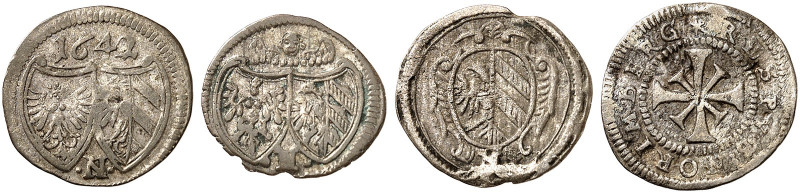 NÜRNBERG. - Stadt. 
Lot von 4 Stück: 1 Kreuzer 1640, 1642, 1676, 1694. Kellner ...