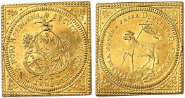 NÜRNBERG. - Stadt. 
Lammdukatenklippe 1700 (Chronogramm), Mmz. CGL (1745-1755). Friedb. 1886, Kellner 73, Slg. Erl. 591 Gold vz
