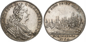 NÜRNBERG. - Stadt. 
Konventionstaler 1754, mit Brustbild und Titel Franz I. / Stadtansicht. Dav. 2484, Kellner 337, Slg. Erl. 705 ss