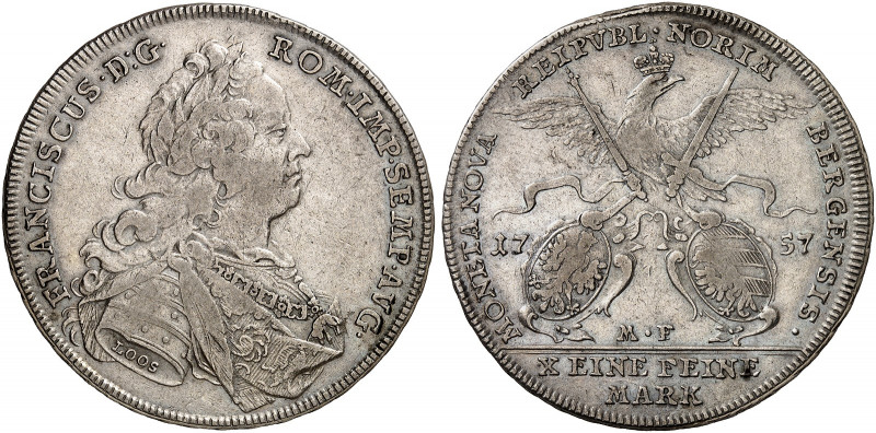NÜRNBERG. - Stadt. 
Konventionstaler 1757, mit Brustbild und Titel Franz I. Dav...