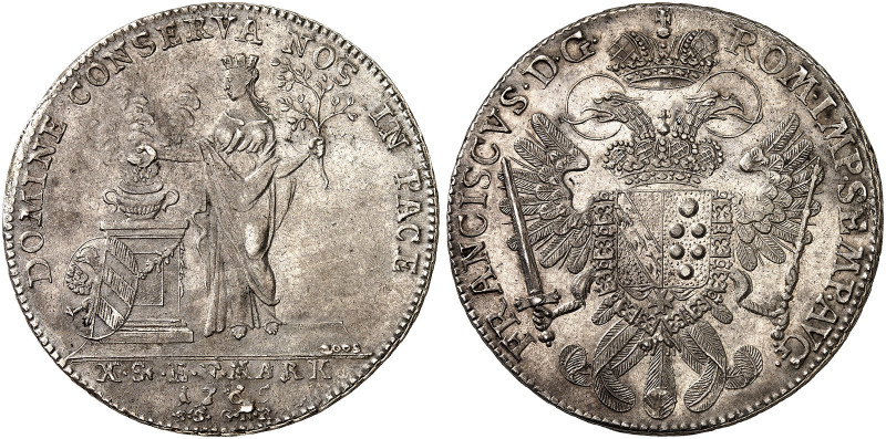 NÜRNBERG. - Stadt. 
Konventionstaler 1765, mit Titel Franz I. Dav. 2488, Kellne...