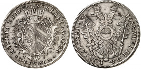 NÜRNBERG. - Stadt. 
Konventionstaler 1768, mit Titel Joseph II., mit Randschrift. Dav. 2498, Kellner 348c, Slg. Erl. 771 kl. Rdf., ss