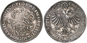OETTINGEN. Karl Wolfgang, Ludwig XV. und Martin, 1534-1546. 
Taler 1544, mit Titel Karl V. Dav. 9618, Löffelh. 156 ss