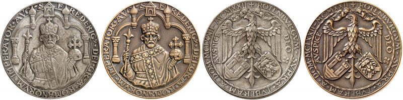 ROTHENBURG O. D. TAUBER. - Stadt. 
Lot von 2 Stück: Bronzemedaille 1922 (von La...