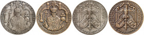 ROTHENBURG O. D. TAUBER. - Stadt. 
Lot von 2 Stück: Bronzemedaille 1922 (von Lauer, 46,0 mm), auf die 750-Jahrfeier der Stadt. Kaiser Friedrich I. mi...