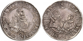 SACHSEN. - ERNESTINISCHE LINIE. Johann Friedrich II., Johann Wilhelm und Johann Friedrich III., 1554-1557. 
Taler o. J., Saalfeld. Dav. 9745, Schnee ...
