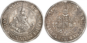 SACHSEN. - ERNESTINISCHE LINIE. Johann Friedrich II., allein, 1557-1567. 
Taler 1560, Saalfeld. Dav. 9753, Schnee 159, Koppe 294, Slg. Mers. 2929 R !...