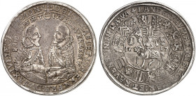 SACHSEN - COBURG - EISENACH. Johann Casimir und Johann Ernst, 1572-1633. 
Taler 1617, Coburg. Dav. 7429, Schnee 188, Grasser 113, Slg. Mers. - ss+