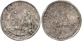 SACHSEN - COBURG - EISENACH. Johann Casimir und Johann Ernst, 1572-1633. 
Taler 1618, Coburg. Dav. 7429, Schnee 188, Grasser 113, Slg. Mers. - ss - v...