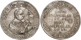 SACHSEN - COBURG - EISENACH. Johann Casimir und Johann Ernst, 1572-1633. 
Taler 1633, Saalfeld, auf den Tod von Johann Casimir. Dav. 7433, Schnee 211...
