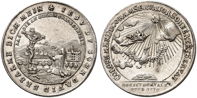 SACHSEN - COBURG - SAALFELD. Christian Ernst, 1729-1745. 
Silberdickabschlag vo...