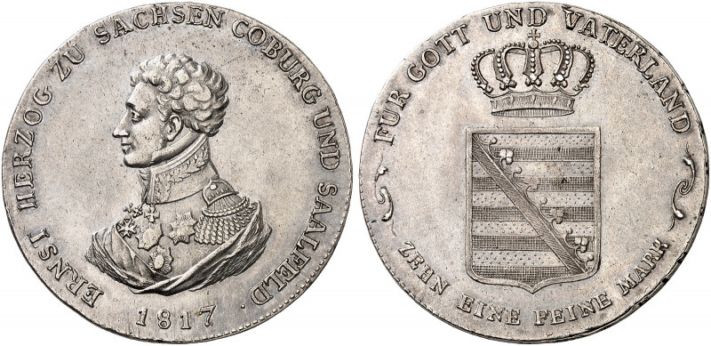 SACHSEN - COBURG - SAALFELD. Ernst, 1806-1826. 
Konventionstaler 1817, Saalfeld...