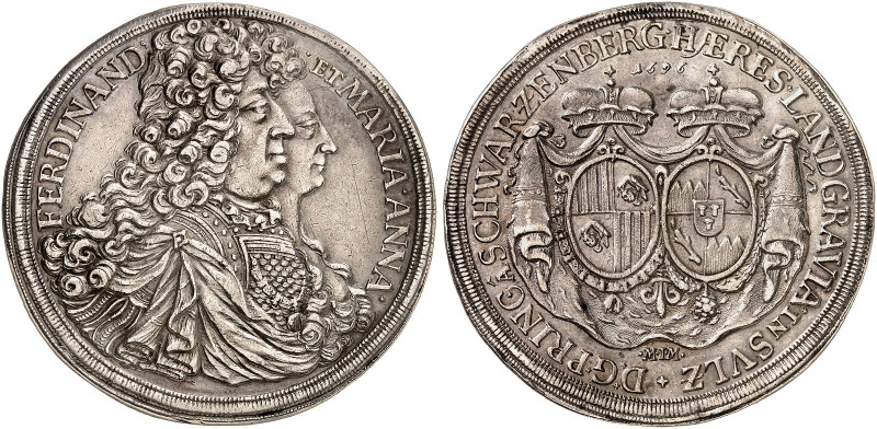 SCHWARZENBERG. - Fürstentum. Ferdinand Wilhelm Eusebius, 1683-1703. 
Taler 1696...