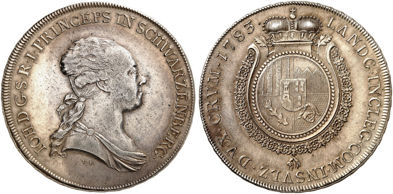 SCHWARZENBERG. - Fürstentum. Johann Nepomuk, 1782-1789. 
Konventionstaler 1783,...