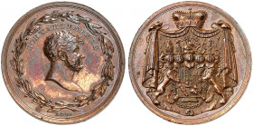 SCHWARZENBERG. - Fürstentum. Karl, * 1771, + 1820. 
Bronzemedaille o. J.(1815, von Loos, 28,7 mm). Büste im Lorbeerkranz / Wappen. Tannich 74, Sommer...