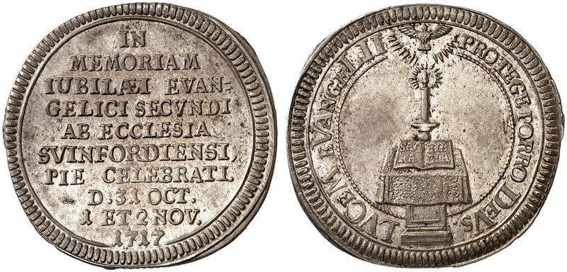 SCHWEINFURT. - Stadt. 
Silberabschlag von den Stempeln des Dukaten 1717 (Chrono...