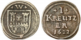 WEISSENBURG. - Stadt. 
Kipper-1 Kreuzer 1622. Slg. Kraaz 1138 f. ss