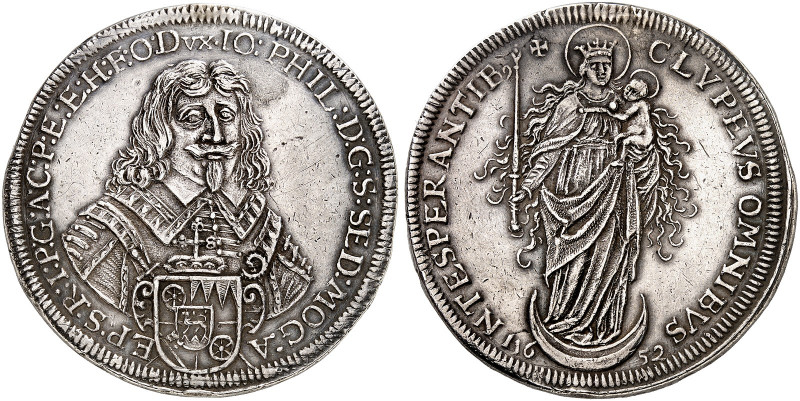 WÜRZBURG. - Bistum. Johann Philipp von Schönborn, 1642-1673. 
Taler 1652, Nürnb...