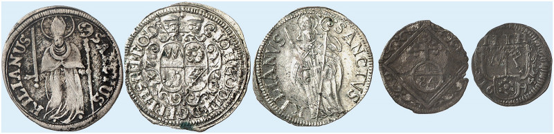 WÜRZBURG. - Bistum. Johann Gottfried II. von Guttenberg, 1684-1698. 
Lot von 5 ...