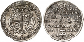 WÜRZBURG. - Bistum. Johann Gottfried II. von Guttenberg, 1684-1698. 
3 Kreuzer 1698, auf seinen Tod. Helm. 453, Slg. Pil. 1072 gestopftes Loch, ss - ...
