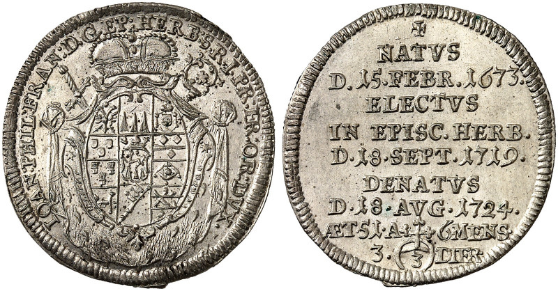 WÜRZBURG. - Bistum. Johann Philipp Franz von Schönborn, 1719-1724. 
3 Kreuzer 1...