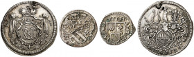 WÜRZBURG. - Bistum. Christoph Franz von Hutten, 1724-1729. 
Lot von 3 Stück: 3 Heller 1725, Körtling 1727, 6 Kreuzer 1728. Helm. 611, 610, 606, Slg. ...