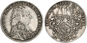 WÜRZBURG. - Bistum. Christoph Franz von Hutten, 1724-1729. 
15 Kreuzer 1725. Helm. 604, Slg. Pil. 1139 ss