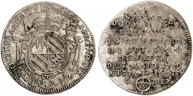 WÜRZBURG. - Bistum. Christoph Franz von Hutten, 1724-1729. 
3 Kreuzer 1729, auf seinen Tod. Helm. 607, Slg. Pil. 1143 l. Prägeschwäche, ss