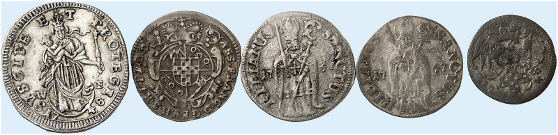 WÜRZBURG. - Bistum. Anselm Franz von Ingelheim, 1746-1749. 
Lot von 5 Stück: Sc...