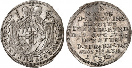WÜRZBURG. - Bistum. Anselm Franz von Ingelheim, 1746-1749. 
3 Kreuzer 1749, auf seinen Tod. Helm. 666, Slg. Pil. 1182 l. gewellt, vz - St