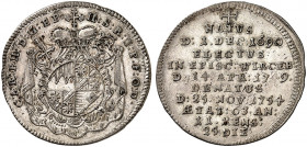 WÜRZBURG. - Bistum. Karl Philipp von Greiffenklau-Vollraths, 1749-1754. 
Groschen 1754, auf seinen Tod. Helm. 688, Slg. Pil. 1195 vz