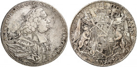 WÜRZBURG. - Bistum. Adam Friedrich von Seinsheim, 1755-1779. 
Konventionstaler 1760. Dav. 2890, Helm. 732, Slg. Pil. 1226 R ! ss