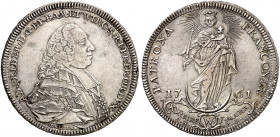 WÜRZBURG. - Bistum. Adam Friedrich von Seinsheim, 1755-1779. 
1/2 Konventionstaler 1761. Helm. 769, Slg. Pil. 1260 l. berieben, ss - vz