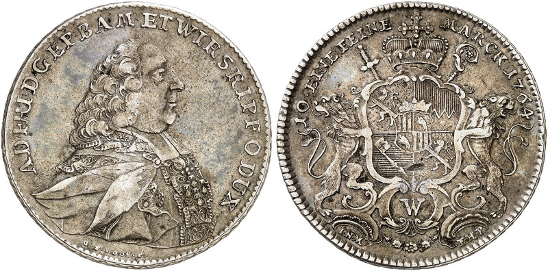 WÜRZBURG. - Bistum. Adam Friedrich von Seinsheim, 1755-1779. 
Konventionstaler ...