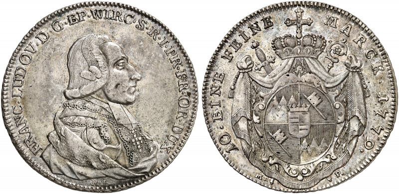 WÜRZBURG. - Bistum. Franz Ludwig von Erthal, 1779-1795. 
Konventionstaler 1779....