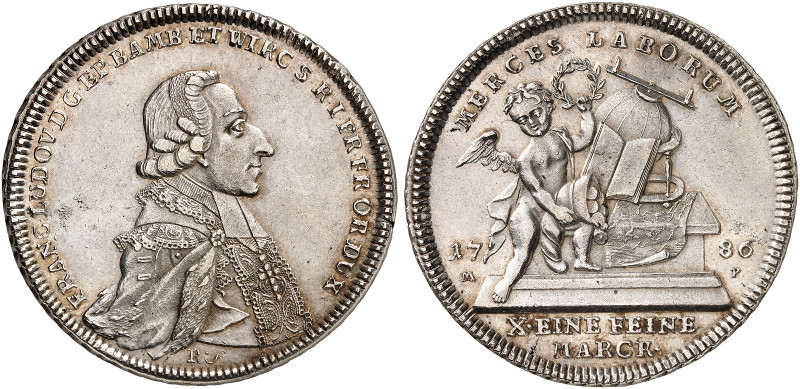 WÜRZBURG. - Bistum. Franz Ludwig von Erthal, 1779-1795. 
Konventionstaler 1786,...