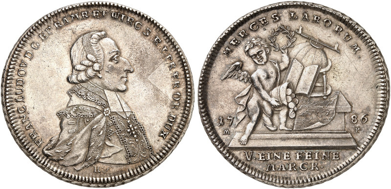 WÜRZBURG. - Bistum. Franz Ludwig von Erthal, 1779-1795. 
Dicker doppelter Konve...