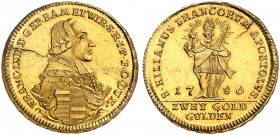 WÜRZBURG. - Bistum. Franz Ludwig von Erthal, 1779-1795. 
Doppelter Neujahrsgoldgulden 1786. Friedb. 3735, Helm. 855, Slg. Pil. 1298 Gold SR, vz