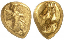 GRIECHISCHE MÜNZEN. ACHAIMENIDENREICH. Zeit von Artaxerxes I. bis Dareios III., 450 - 330 v. Chr. 
Ein weiteres, ähnliches Exemplar. Gold 8,41 g ss