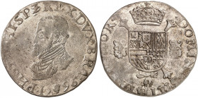 EUROPA. BELGIEN. - BRABANT. Philipp II. von Spanien, 1555-1598. 
Écu Philippe 1596, Antwerpen. Dav. 8637, Delm. 18 ss