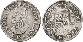 EUROPA. BELGIEN. - FLANDERN. Philipp II. von Spanien, 1555-1598. 
1/2 Écu Philippe 1585. Delm. 65 R ! kl. SR, f. ss