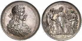 EUROPA. ENGLAND. William and Mary, 1688-1694. 
Silbermedaille 1689 (von P. H. Müller, 49,7 mm), auf das Toleranzedikt. Brustbild von William / Britan...