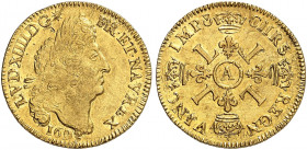 EUROPA. FRANKREICH. - Königreich. Louis XIV., 1643-1715. 
Louis d'or aux 4 L 1693, A - Paris. Friedb. 433, Dupl. 1440 A, Gad. 252 Gold Kr., vz