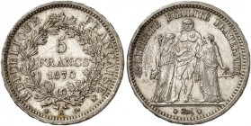 EUROPA. FRANKREICH. Gouvernement de Défense Nationale, 1870-1871. 
5 Francs de l'hercule 1870, A - Paris. Dav. 92, Gad. 745 Kr., vz